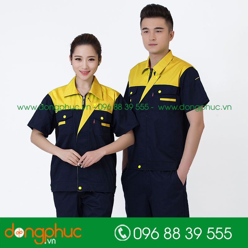 Mẫu bảo hộ màu tím than phối vàng cộc tay